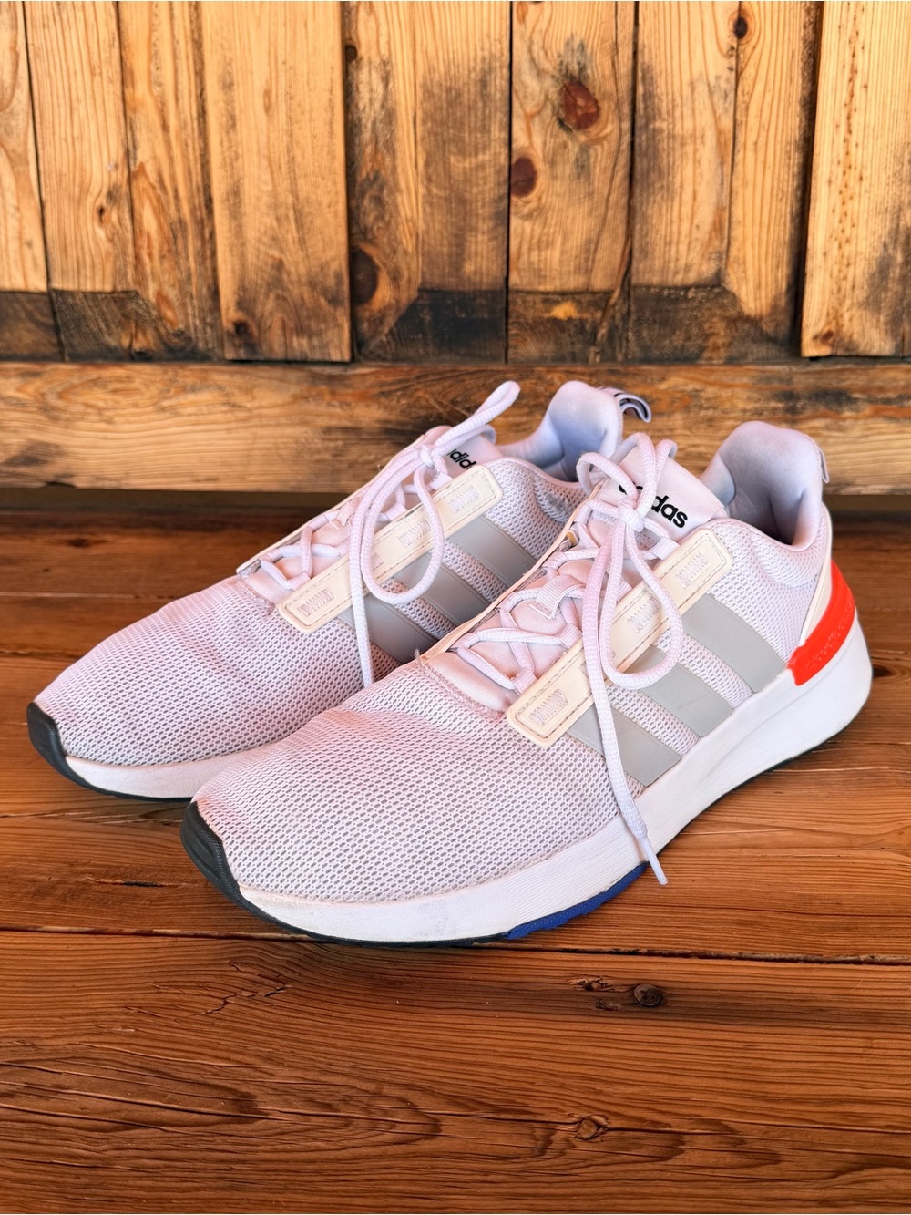 Adidas Men’s Racer TR21 White Solar Red Running Shoes GZ8131 - Size 10